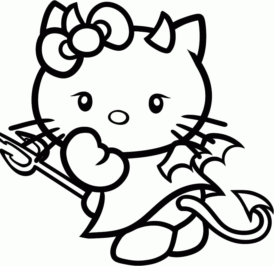 Free Hello Kitty Halloween Coloring Pages, Download Free Hello Kitty