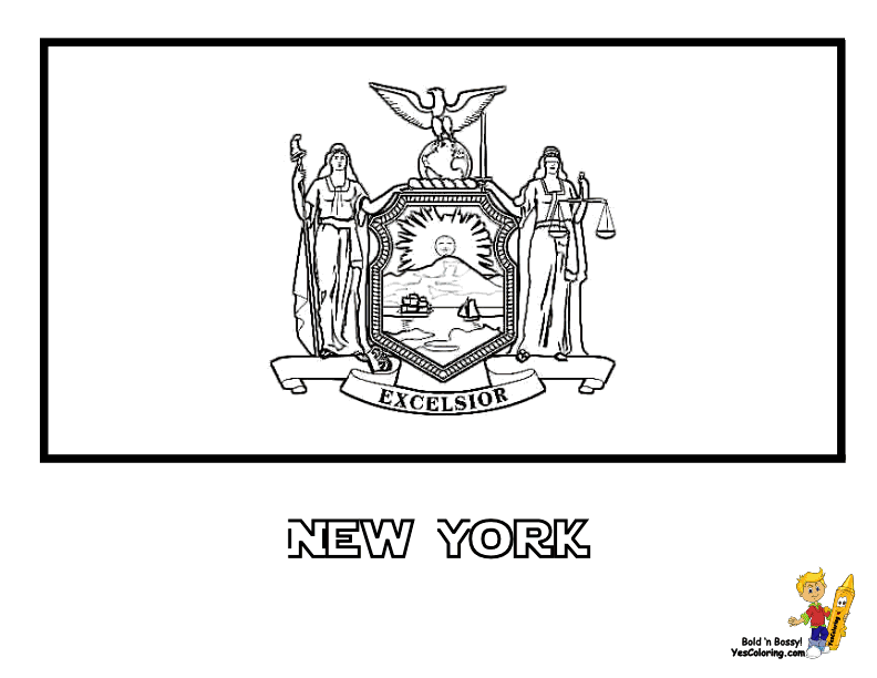 New York Flag Coloring Page