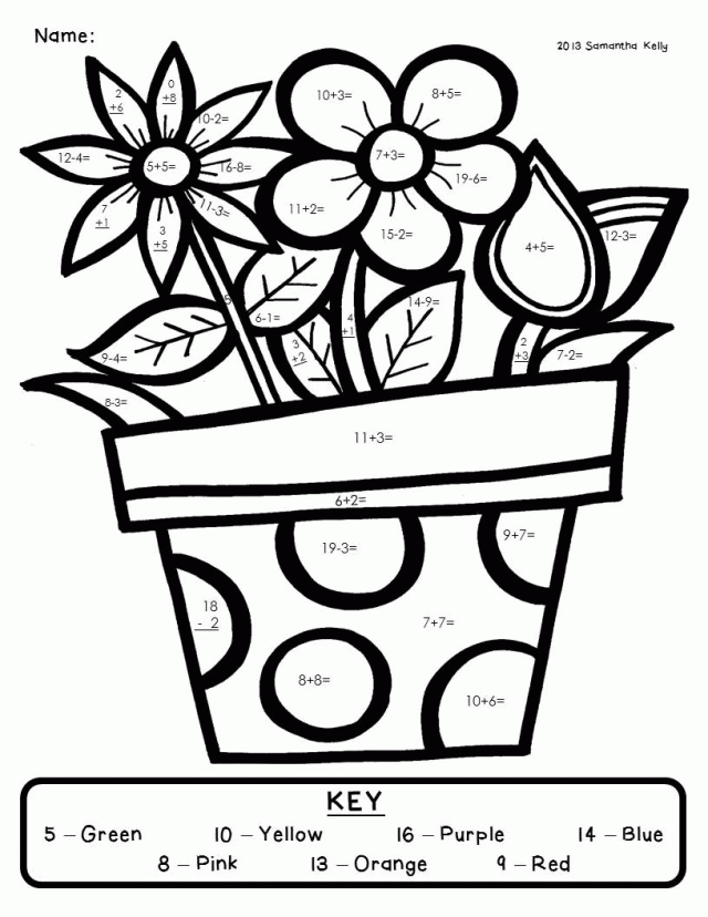 Spring Color By Number Free - Clip Art Library