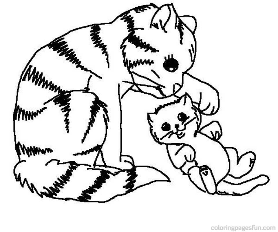 Cat and Kitten Coloring Pages Printable Coloring Sheets for Kids