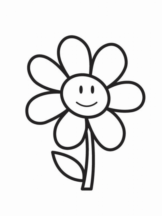 Flower Colouring Pictures For Kids - Clip Art Library