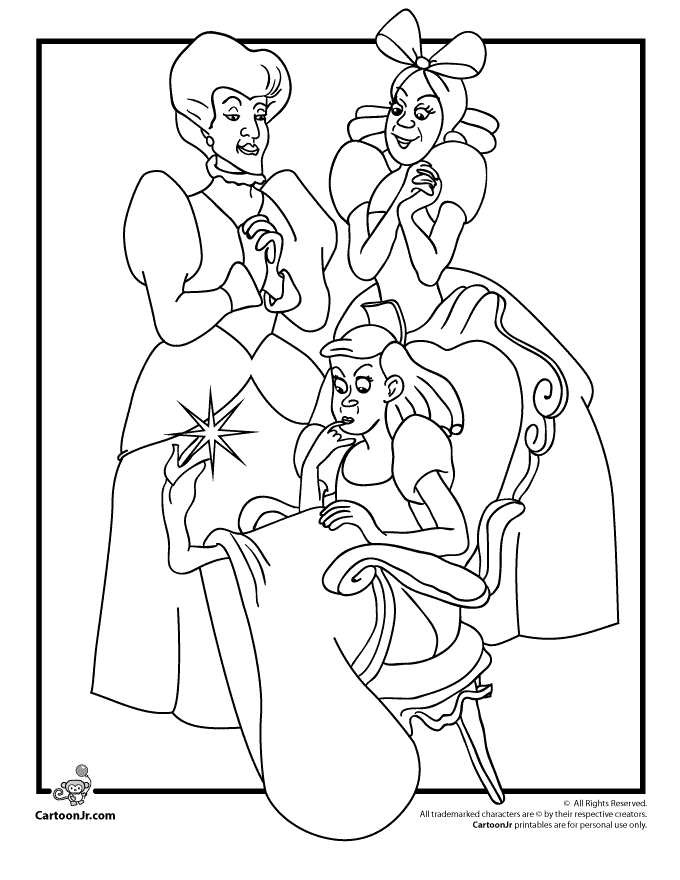 Cinderella Colouring Template See more ideas about cinderella coloring