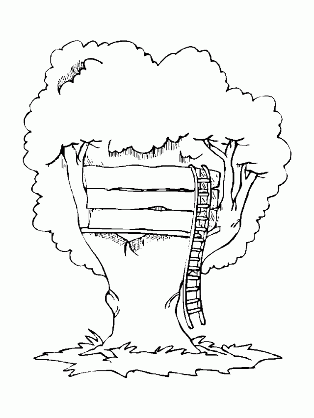 Free Free Tree House Coloring Pages, Download Free Free Tree House