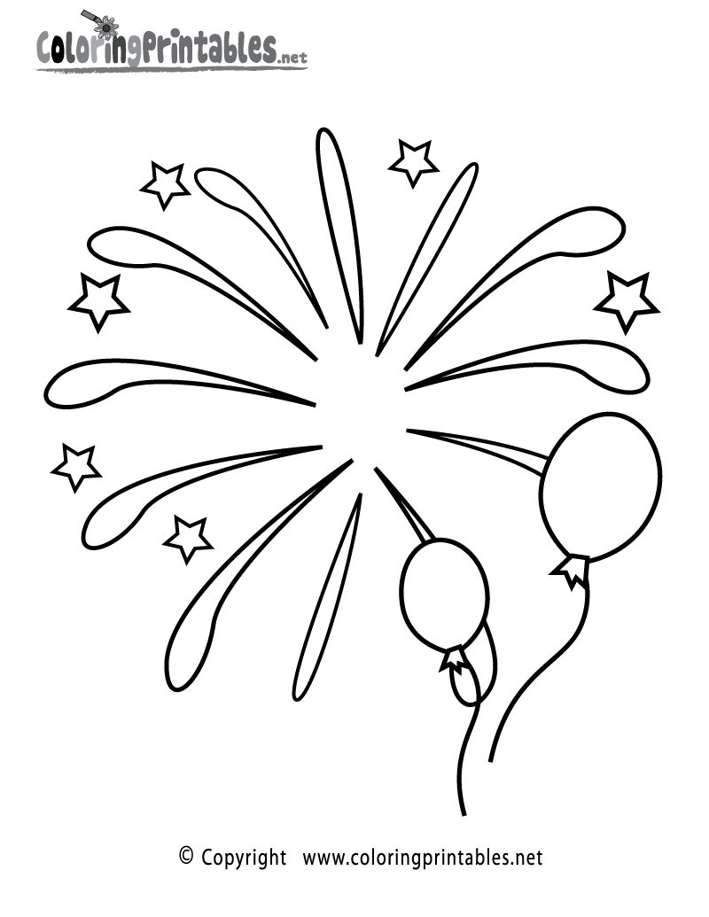 Free Fireworks Coloring Pages Printable, Download Free Fireworks