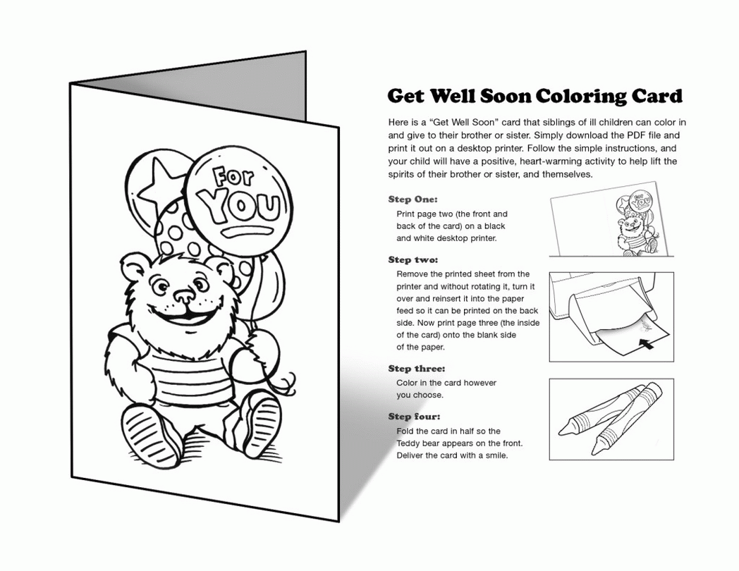 Get Well Card Coloring Page Printable Coloring Sheets for Kids