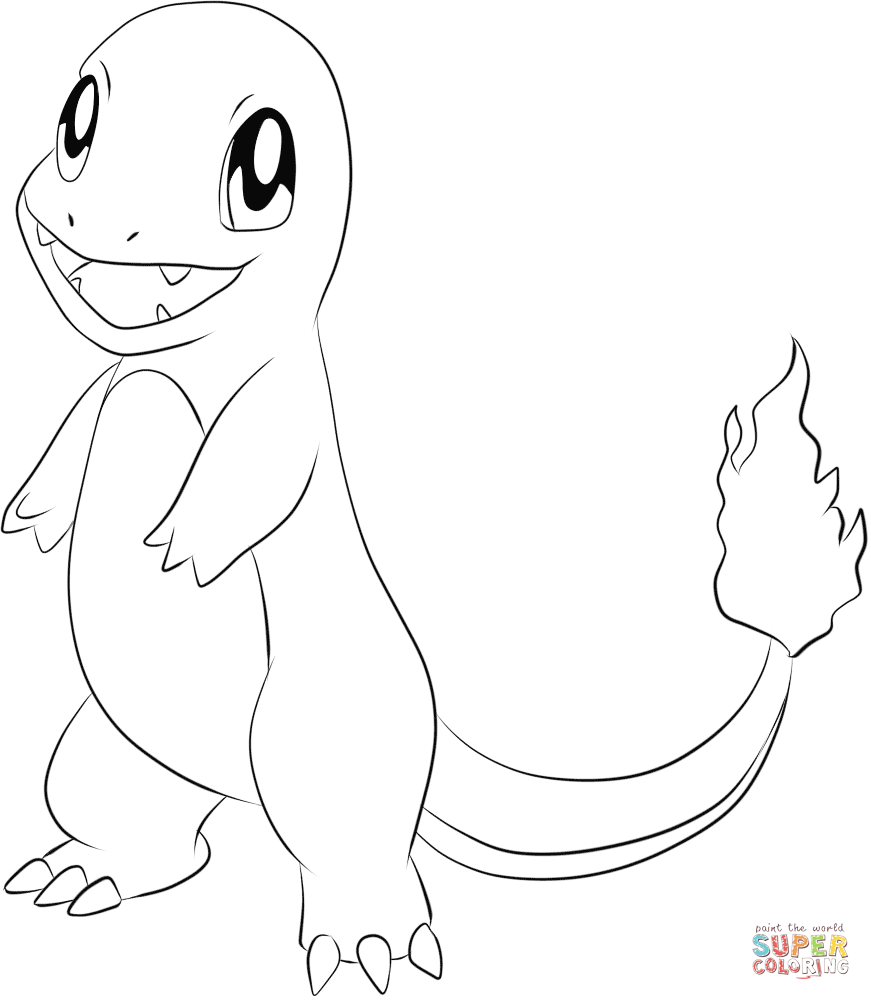 Free Pokemon Charmander Coloring Page, Download Free Pokemon Charmander