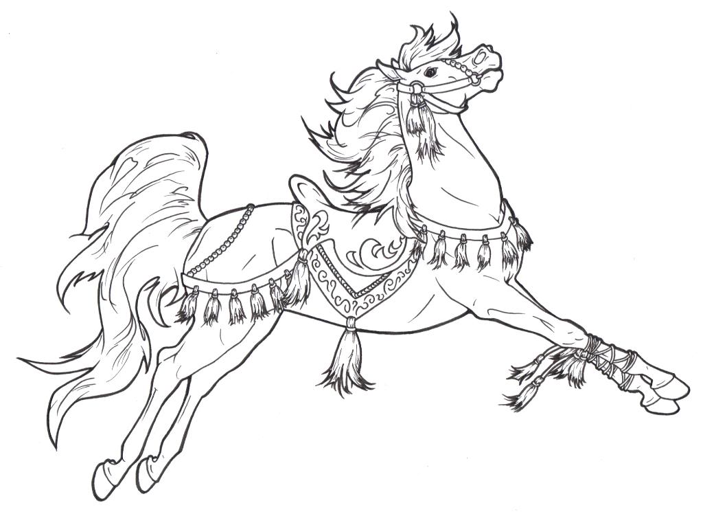 Barbie Horse Coloring Page
