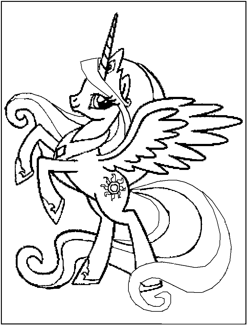 Free My Little Pony Coloring Pages Princess Celestia, Download Free My