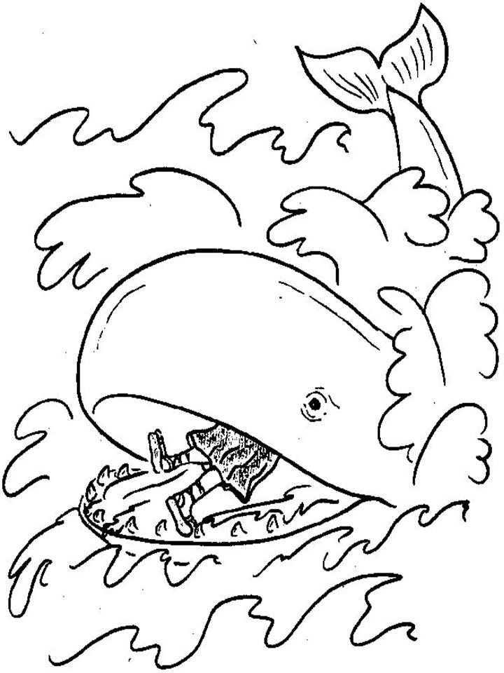Free Jonah And The Big Fish Coloring Page, Download Free Jonah And The