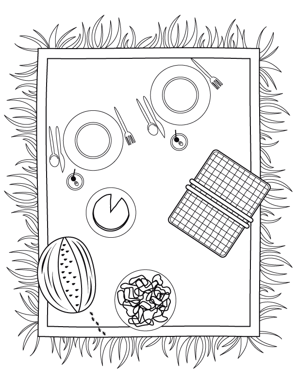 Free Picnic Coloring Pages, Download Free Picnic Coloring Pages png
