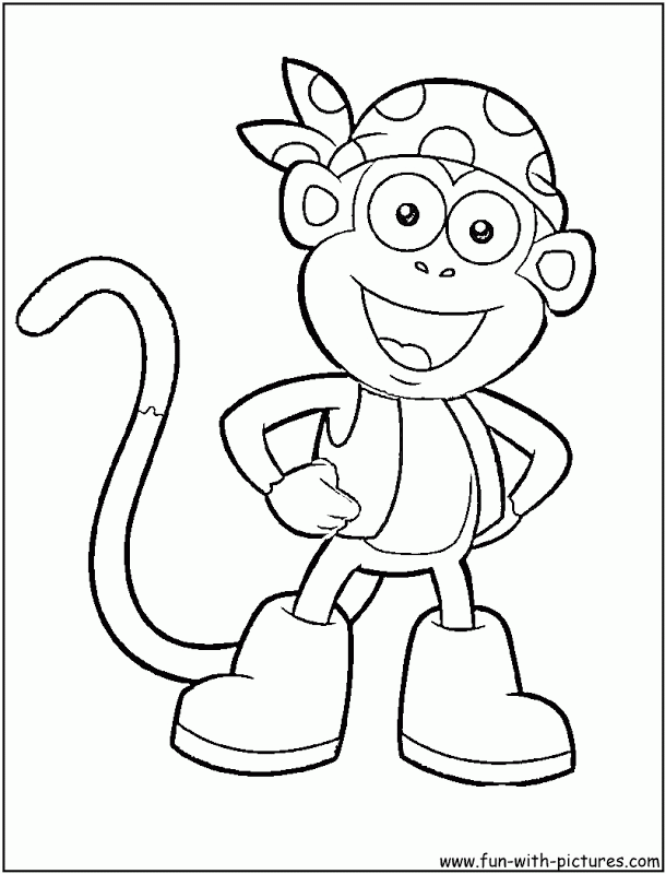 Dora And Boots Halloween Coloring Pages