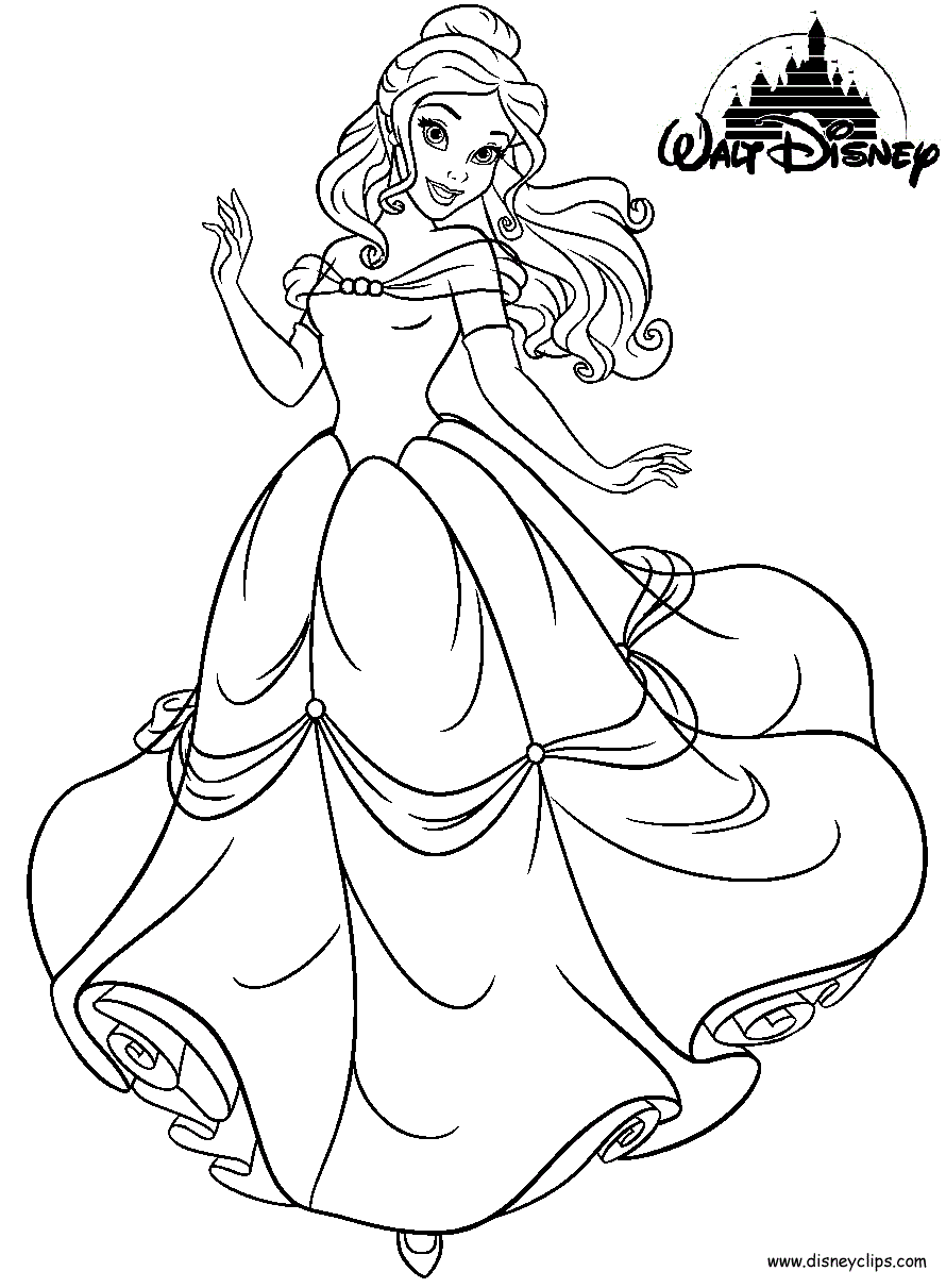 Free Disney Coloring Pages Belle, Download Free Disney Coloring Pages
