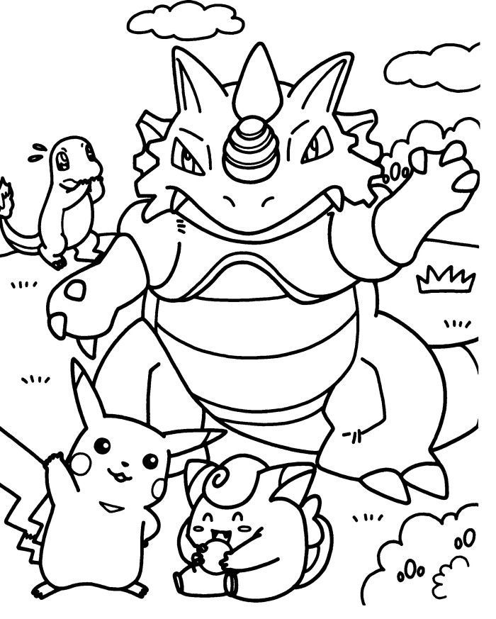 Free Pokemon Group Coloring Pages, Download Free Pokemon Group Coloring