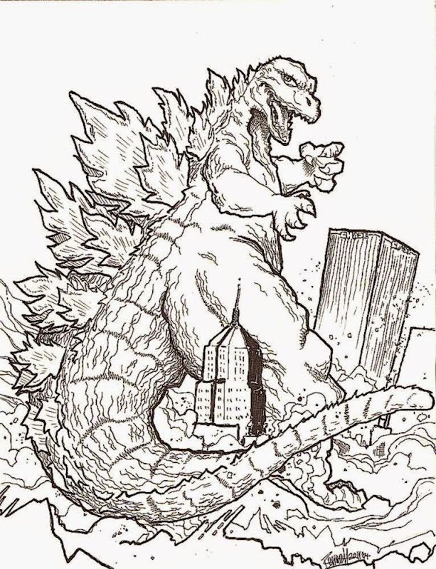 Godzilla 2014 Coloring Page Free Printable Coloring Pages