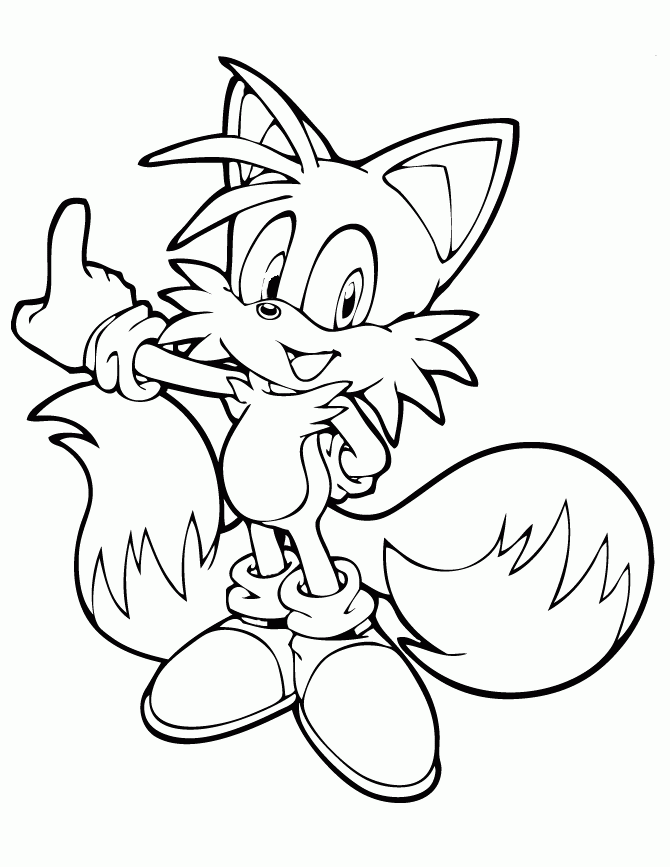 Free Sonic The Hedgehog Coloring Pages Tails, Download Free Sonic The