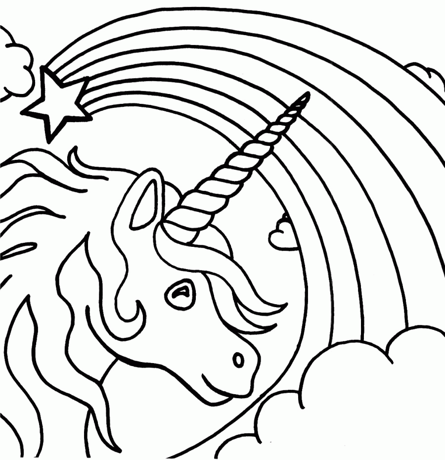 Free Unicorn Rainbow Coloring Pages, Download Free Unicorn Rainbow