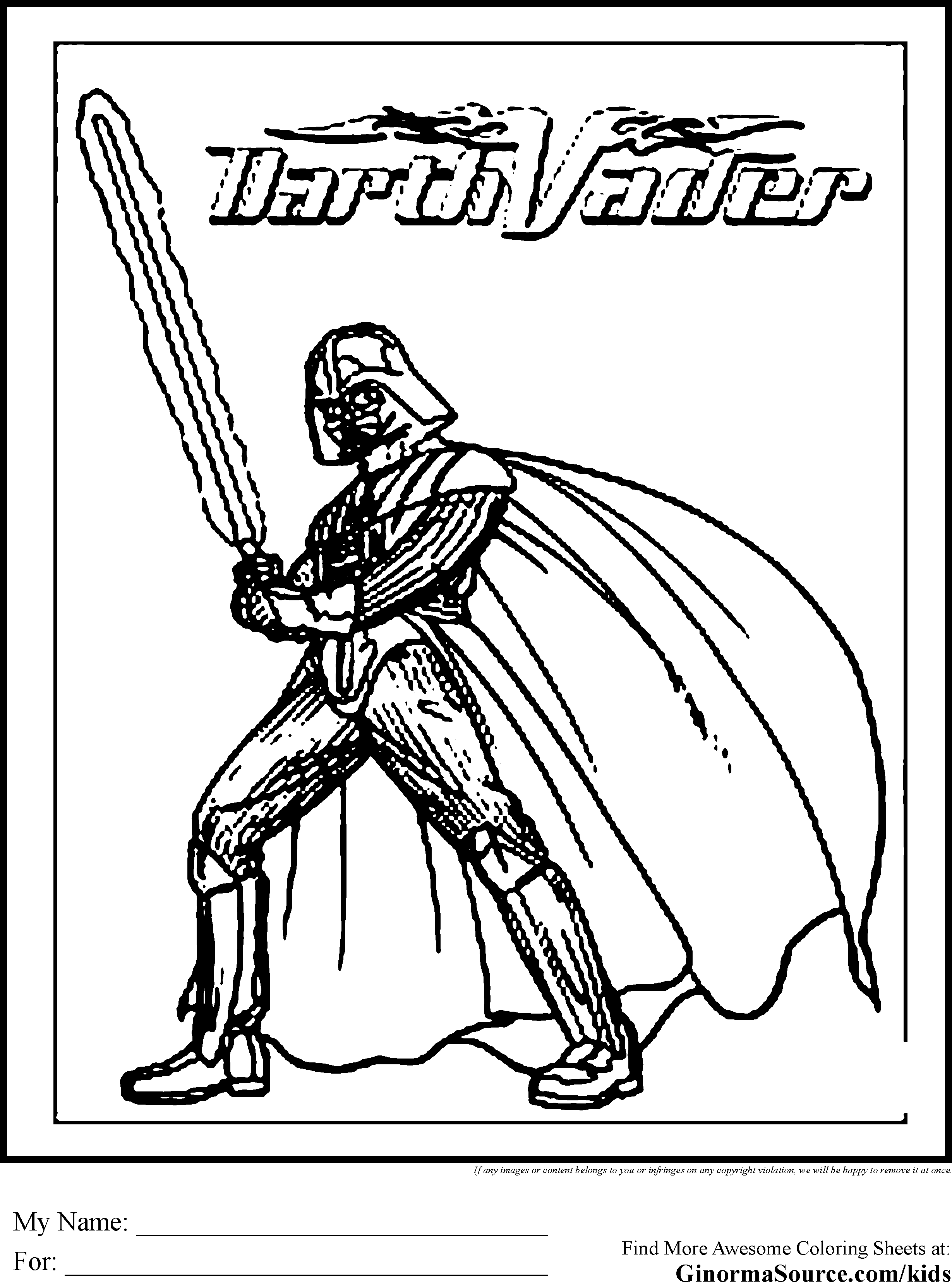 Darth Vader Coloring Page