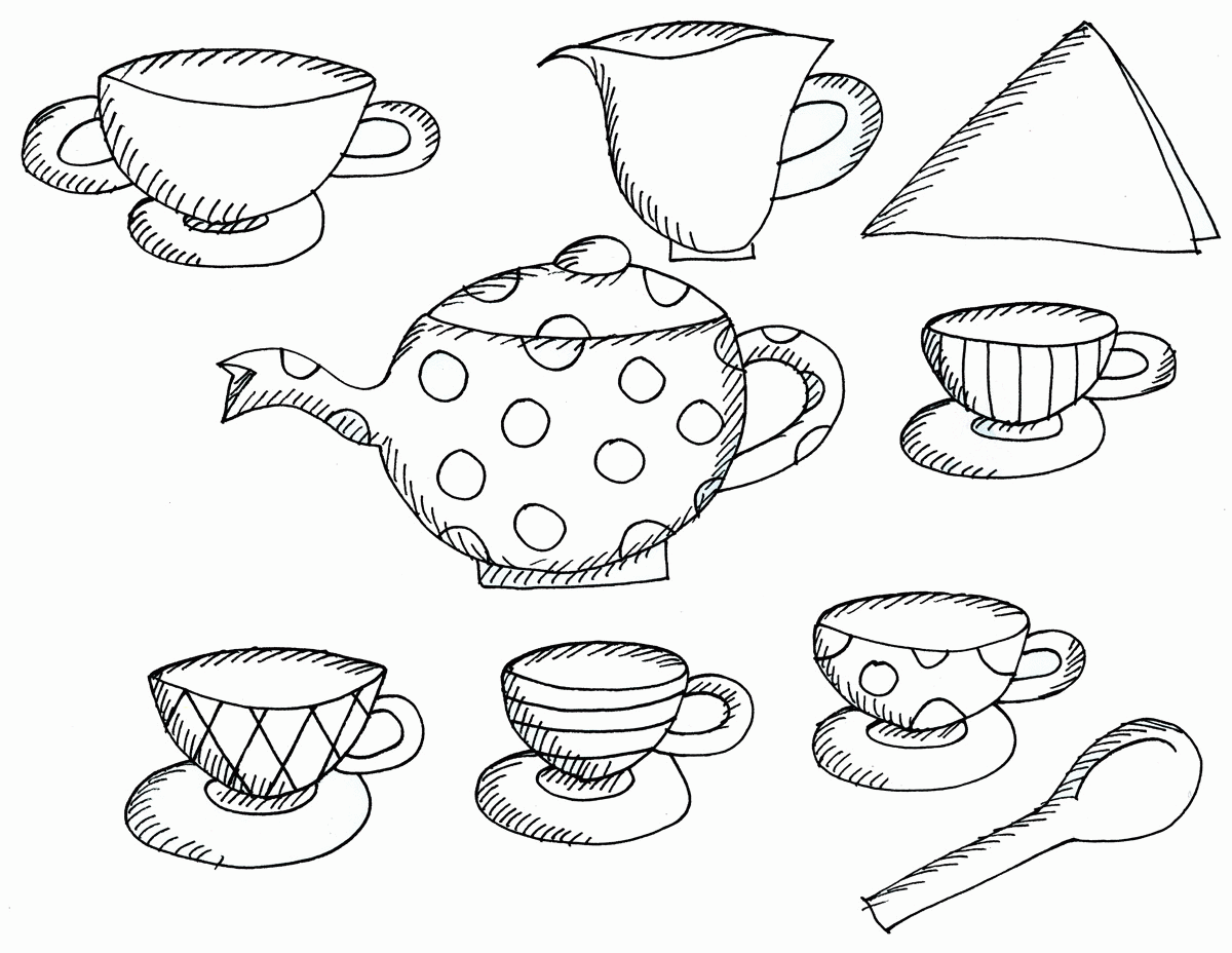 tea party coloring sheet 709205