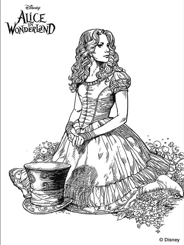 Trippy Alice in Wonderland Coloring Pages