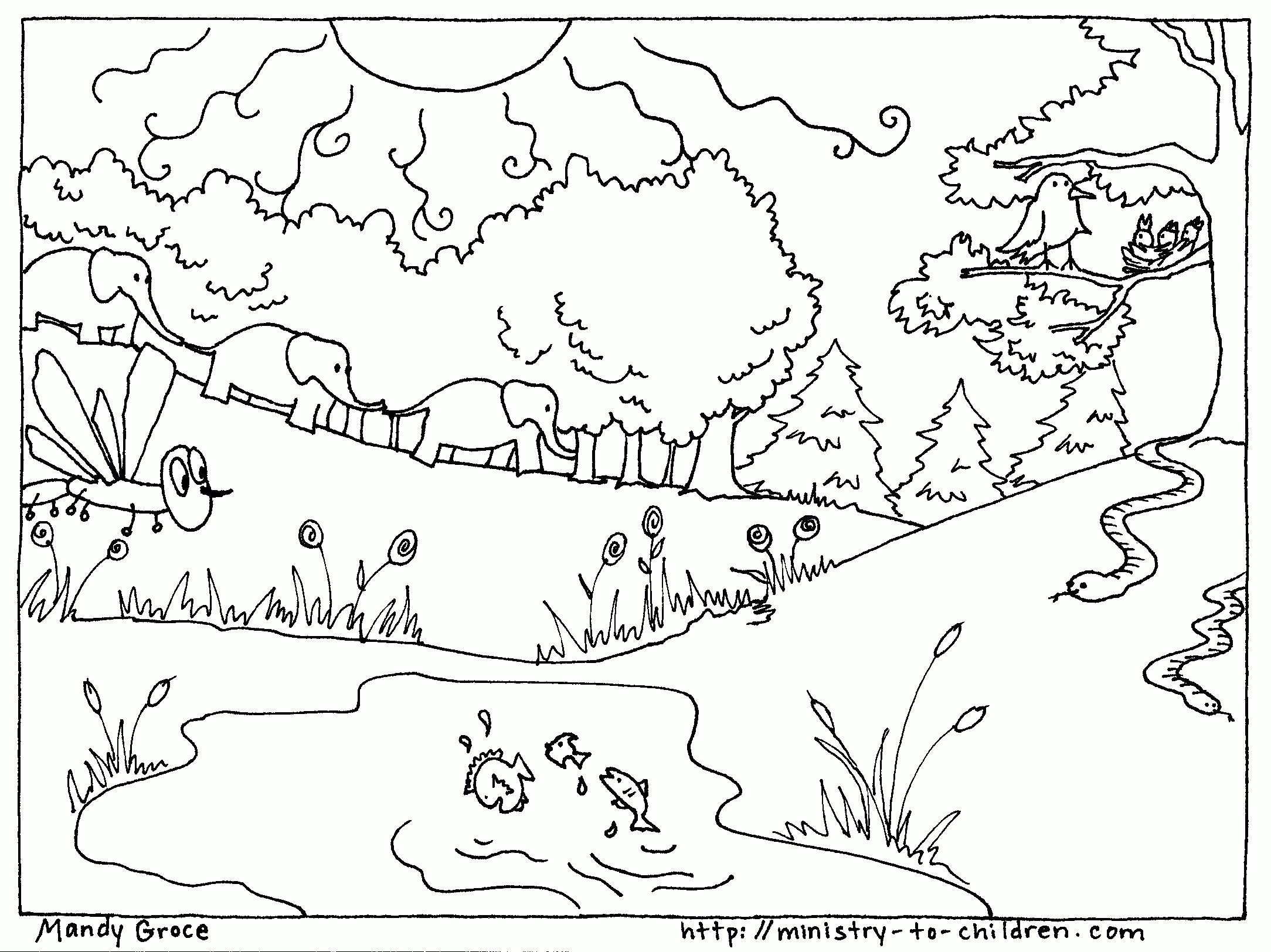 Free God Made Everything Coloring Page, Download Free God Made