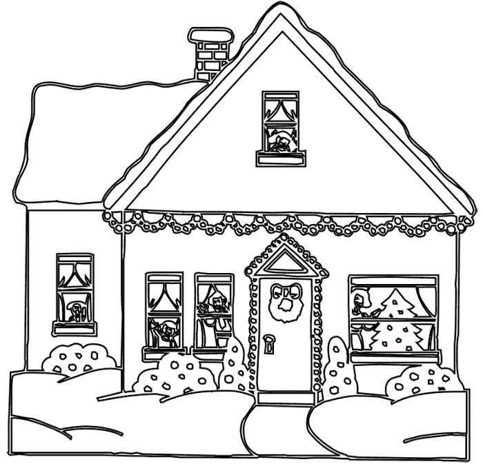 christmas house decoration drawing Clip Art Library