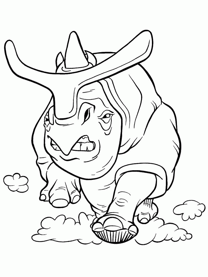 Example Of Rhino Coloring Page Ideas Creative Pencil