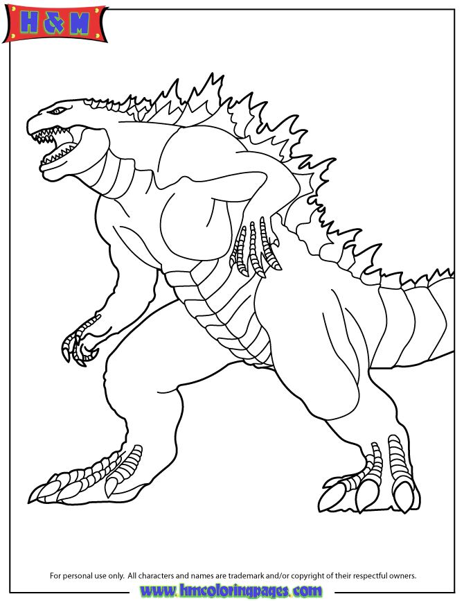 mewarnai gambar godzilla Clip Art Library