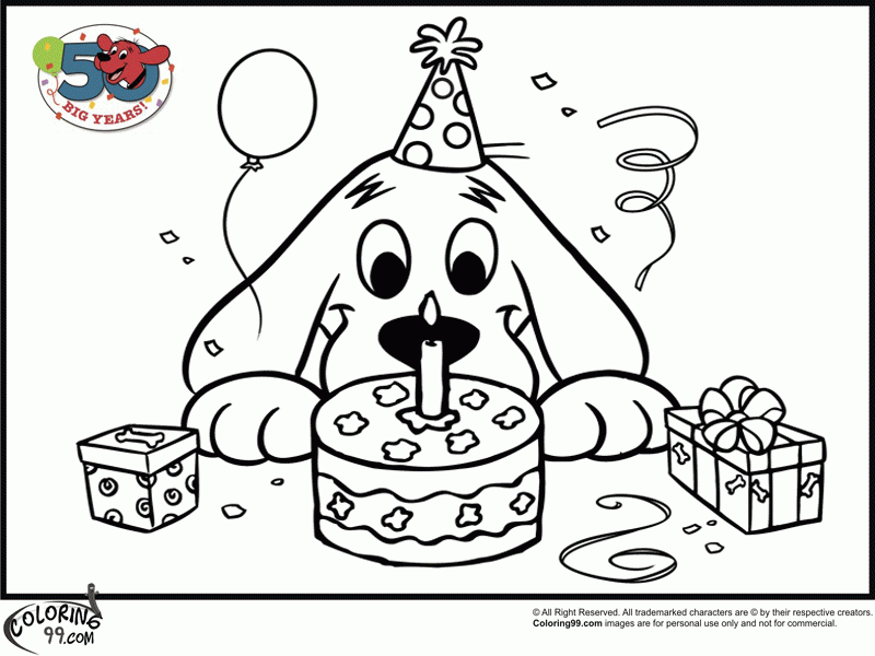 Free Printable Happy Birthday Coloring Pages With Dogs, Download Free