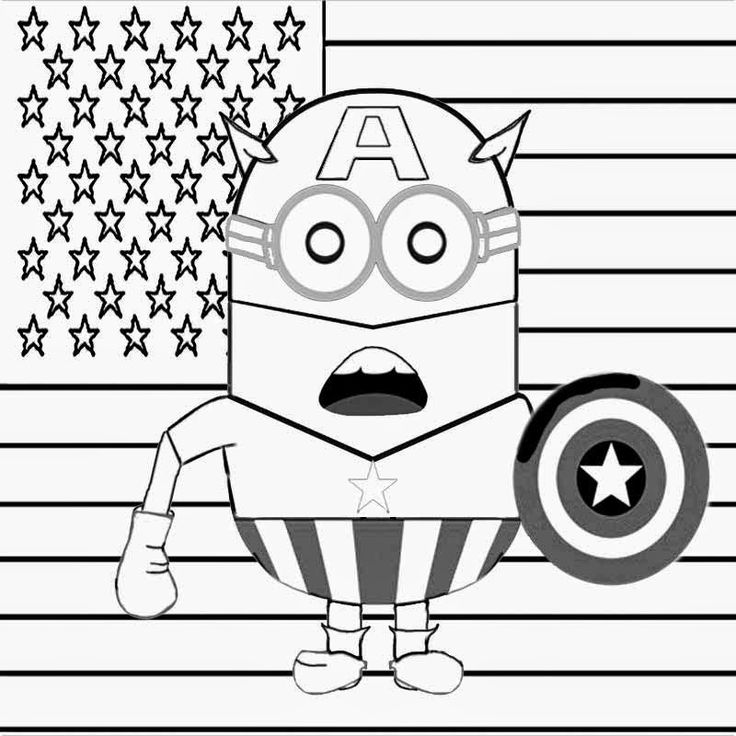 minion captain america coloring pages Clip Art Library