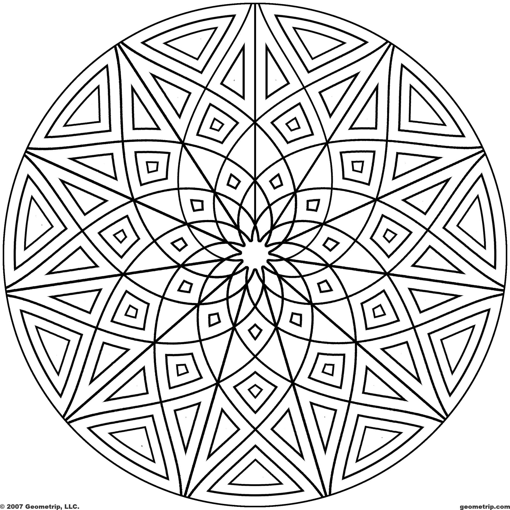 Free Complex Geometric Coloring Pages, Download Free Complex Geometric