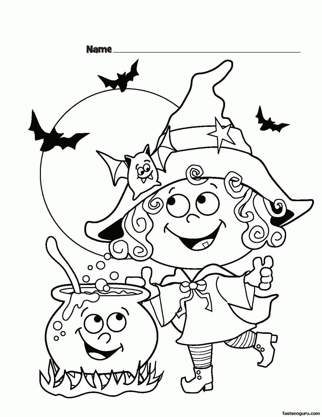 Free Halloween Coloring Pages Preschoolers, Download Free Halloween