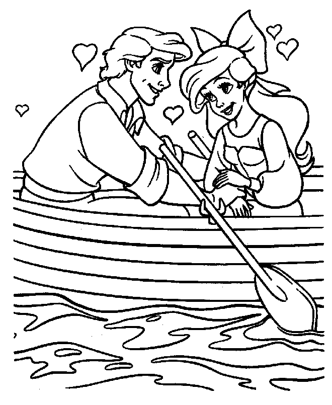 little mermaid and prince eric coloring pages 565578