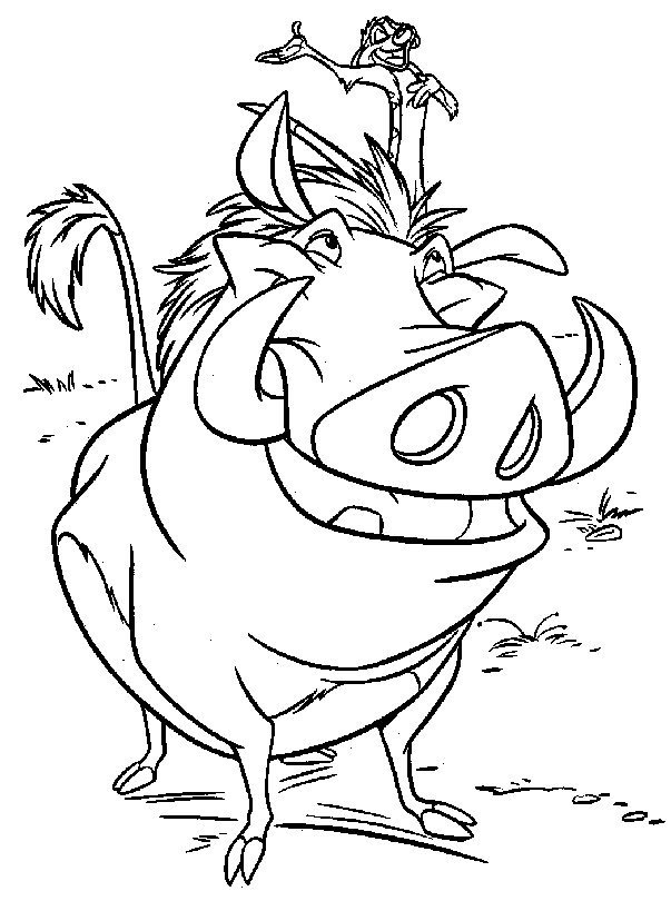 lion king timon and pumbaa colouring pages Clip Art Library