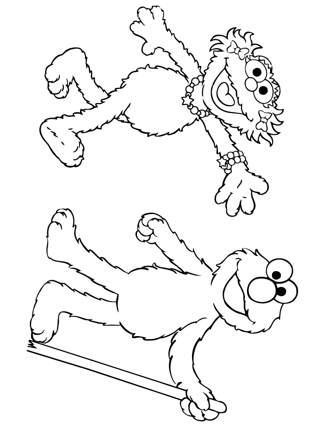 sesame street elmo and zoe coloring pages Clip Art Library