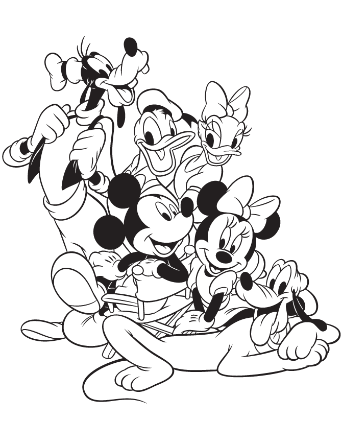 Baby Mickey Mouse and Friends Coloring Pages Free Printable Sheets