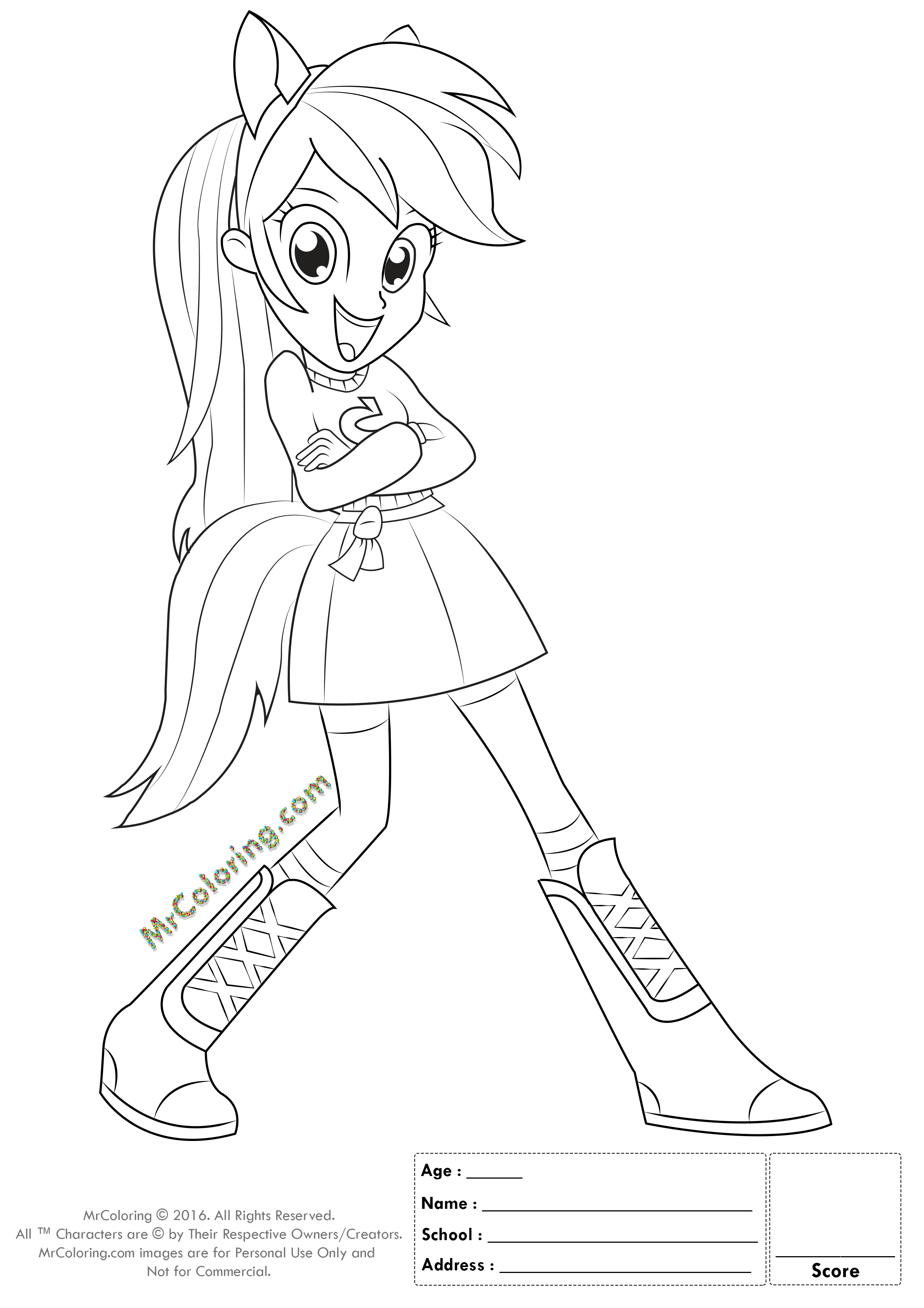 My Little Pony Equestria Girls Coloring Pages Apple Jack