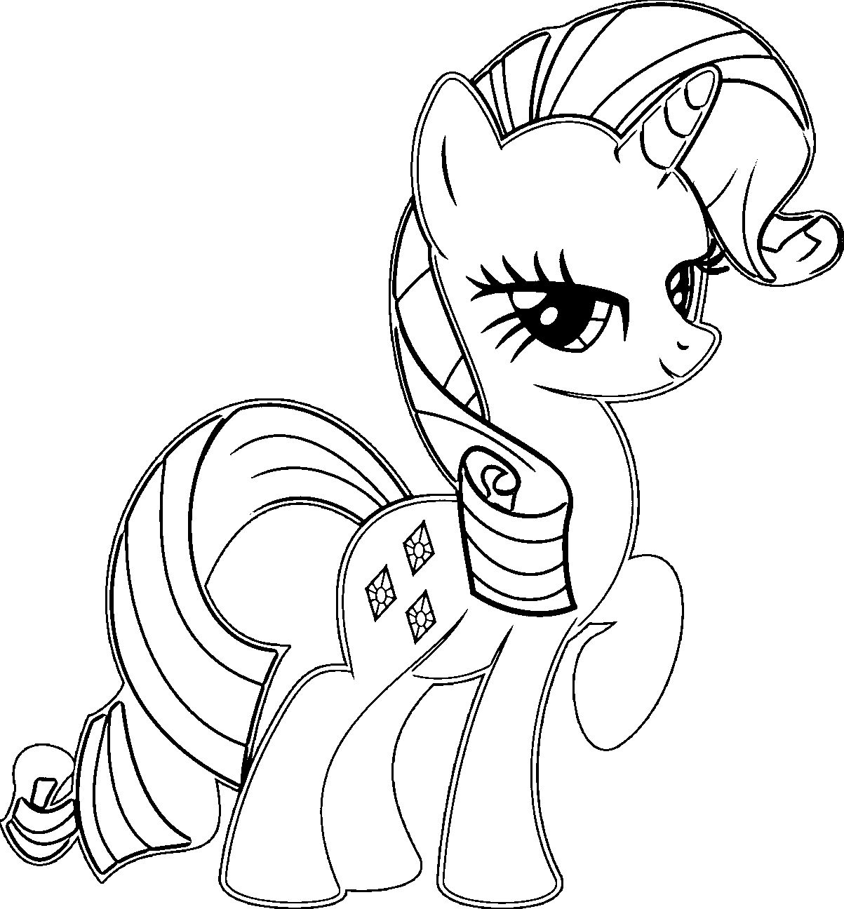 Free Coloring Page For My Little Pony Rarity, Download Free Coloring