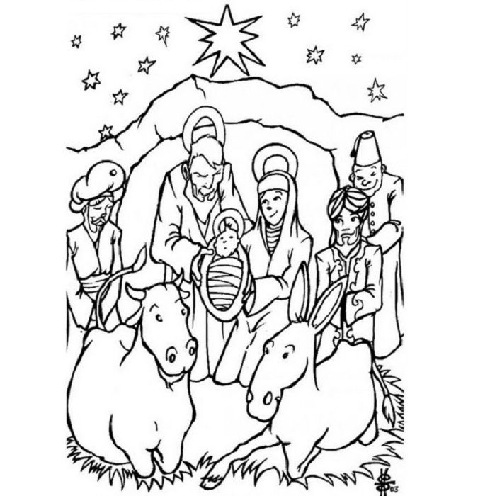 birth of jesus clipart black and white Clip Art Library