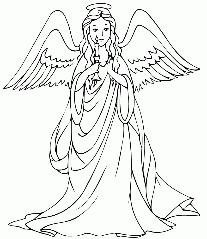 Free Christmas Angel Coloring Pages Print