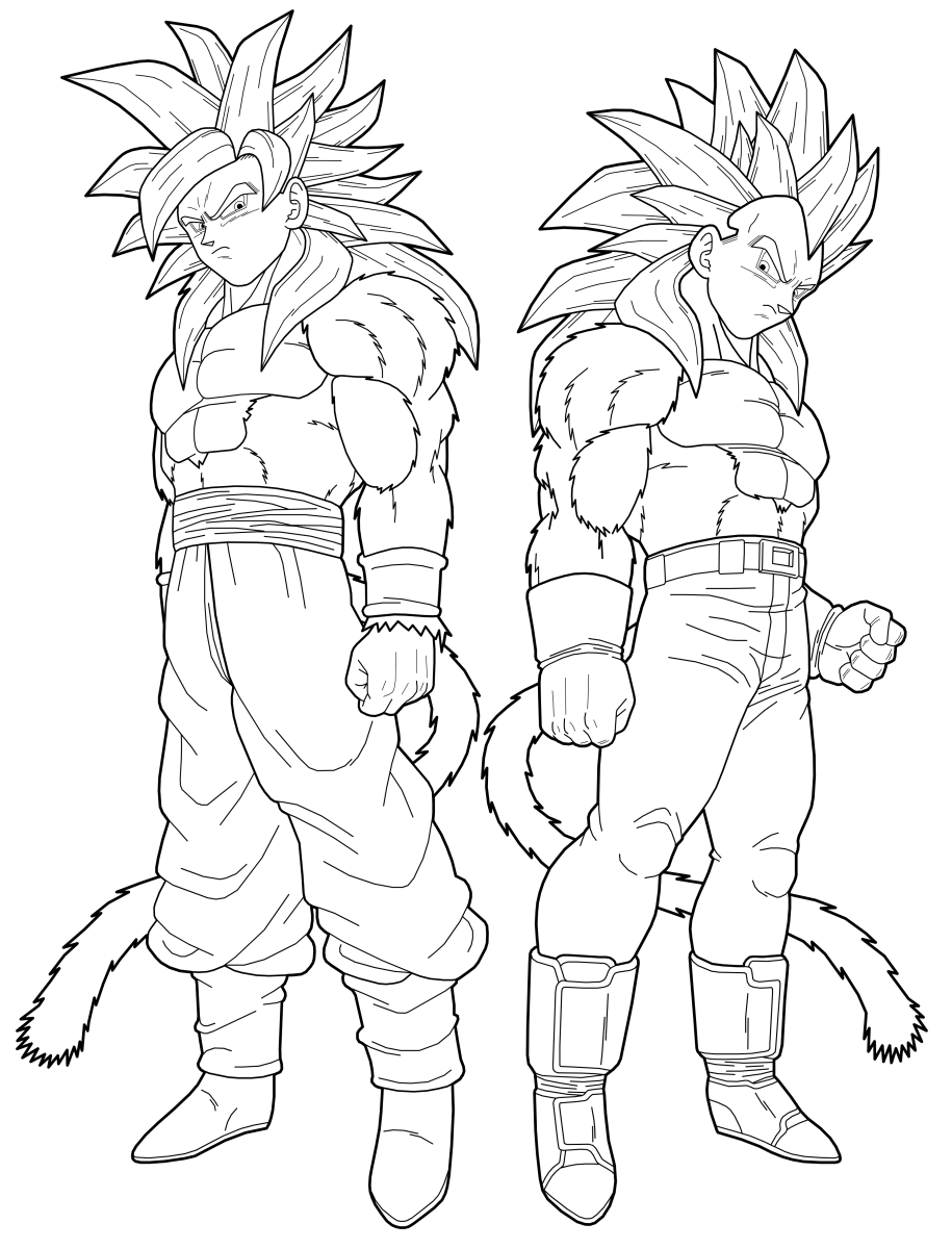Free Coloring Page Vegeta Dragon Ball Gt, Download Free Coloring Page
