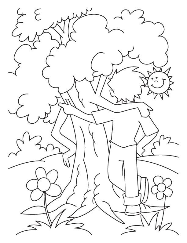 Free A Boy In Tree Coloring Pages, Download Free A Boy In Tree Coloring Pages png images, Free