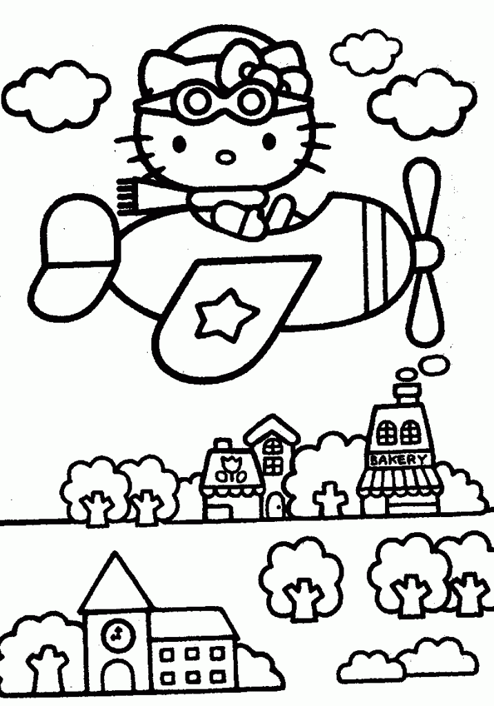 airplane army hello kitty coloring pages Clip Art Library