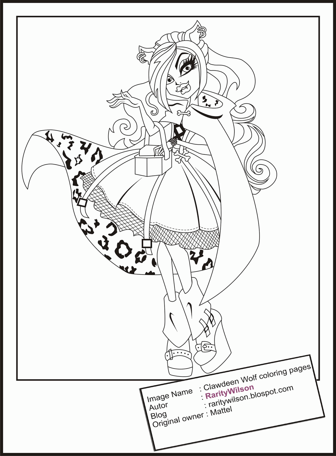 coloring page monster high Clip Art Library