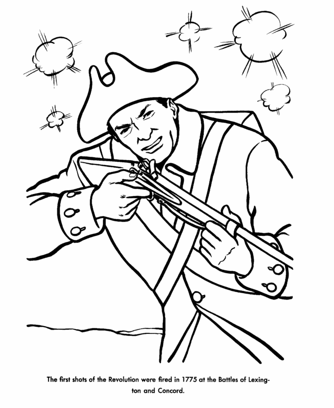 Free Revolutionary War Soldier Coloring Page, Download Free