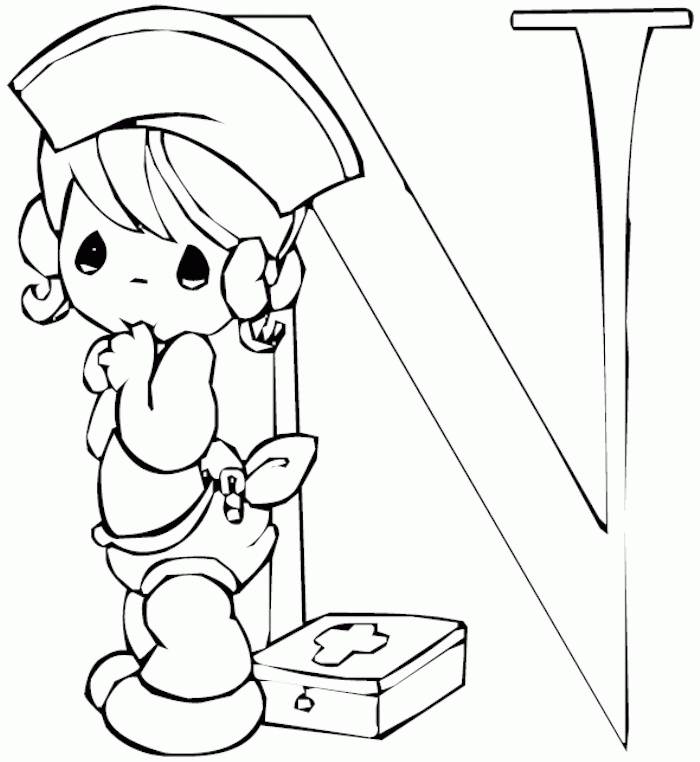 Free Precious Moments Alphabet A Z Coloring Pages, Download Free