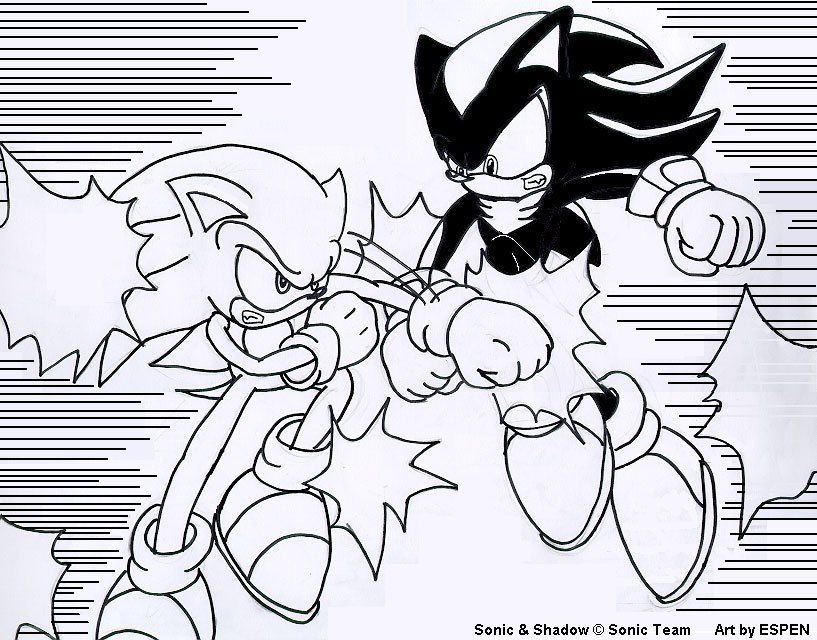 sonic shadow kolorowanki - Clip Art Library