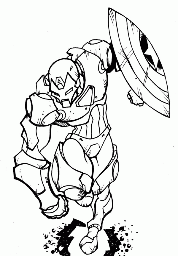 Spiderman And Captain America Coloring Pages