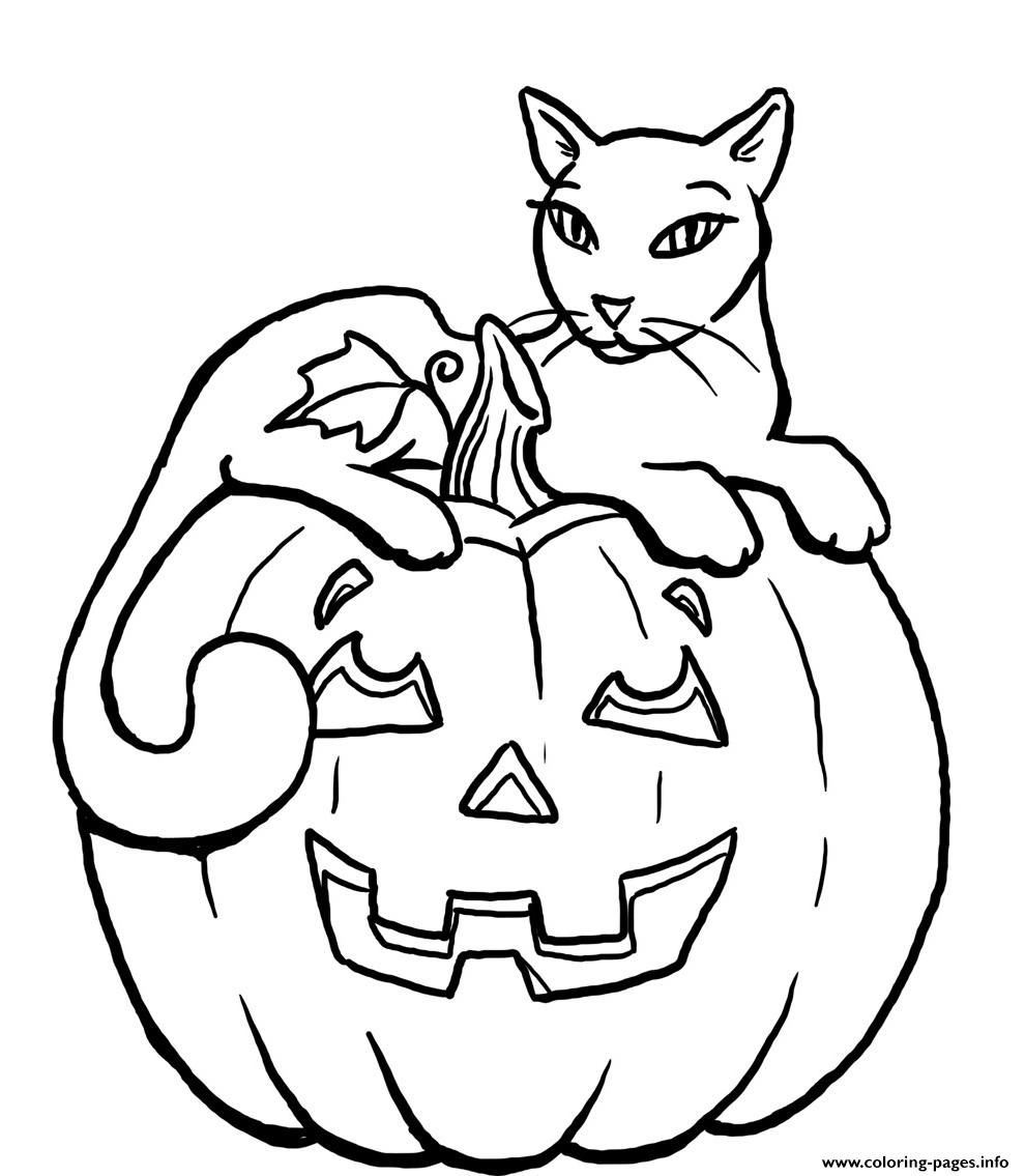 pumpkin with a cat halloween drawings Clip Art Library