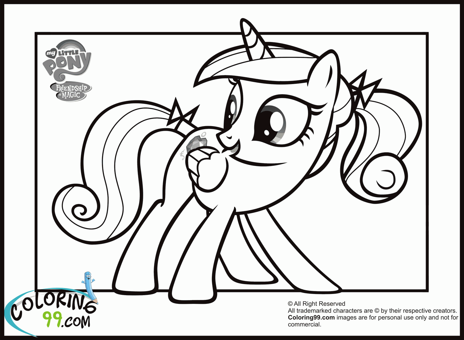 Free My Little Pony Coloring Pages Princess Cadence Wedding, Download
