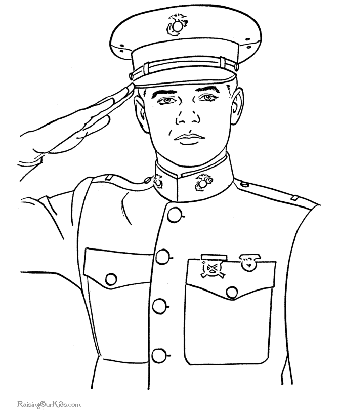 army man coloring page - Clip Art Library